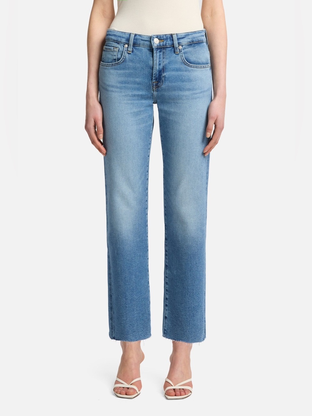 NWT 7 For All Mankind Calie Ankle Straight Jeans in Luxe Vintage, Size 24 - Picture 2 of 12